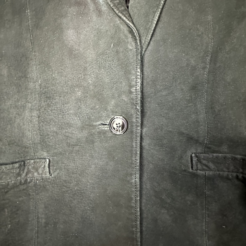 Robert Michael Jacket Womens 22W Black Suede Blazer Lined Button Front Plus Size - Picture 6 of 11